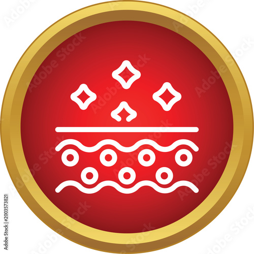 Skin layers showing deep hydration and regeneration on a red background