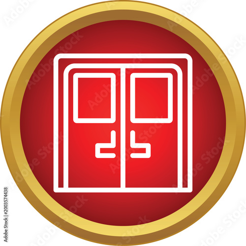 Double doors outline icon symbolizing entrance, exit, and accessibility in a building