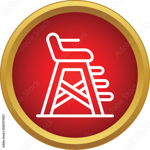 Umpire chair icon symbolizing sports official, fair play, and decision making