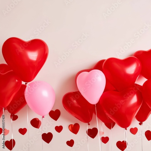 Heart Shaped Balloons With Red and Pink Colors for a Special Celebration or E...