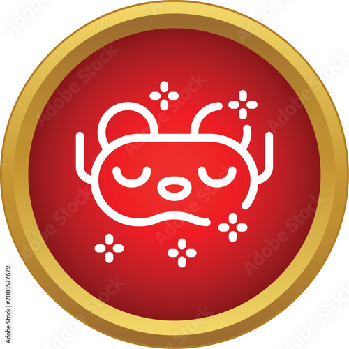 Bear sleeping mask icon surrounded by stars, representing sleep and relaxation