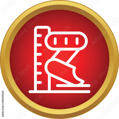 Child icon standing to measure height, symbolizing safety requirements for amusement park attractions