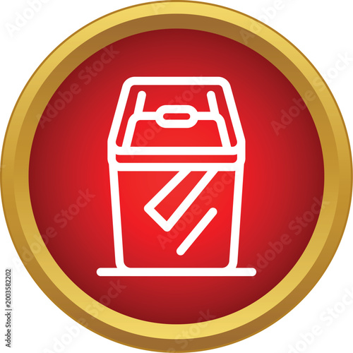 Portable cooler box providing insulated storage for food and drinks on a red background