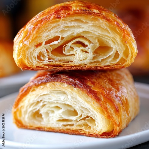 Freshly Baked Croissants Served on a Plate in a Bakery During Morning Hours