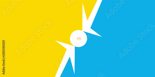 Versus. VS letters on a bright background. Concept of battle or competition. Duel between two players. Video games or fighting with competitors. Comic style design. Vector illustration