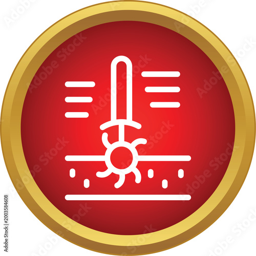 Trenching machine with a rotating blade digging into the earth, representing excavation and construction