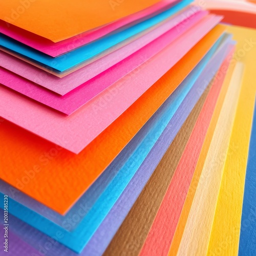 Colorful Paper Waves Create a Vibrant Pattern in Bright Shades and Curves