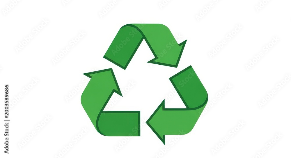 Fototapeta premium a green recycling symbol on a white background with three arrows recycling symbol green logo white b