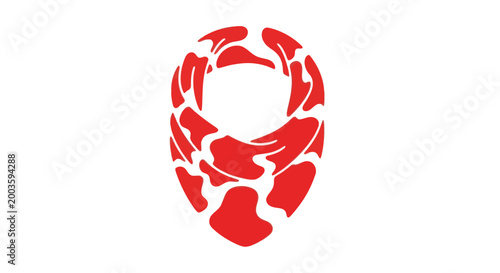 Red and White Abstract Patterned Scarf Icon