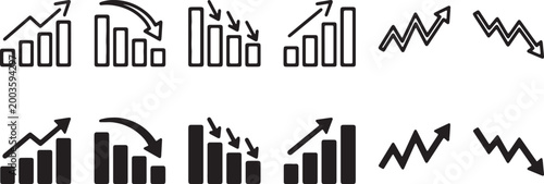 Fotografie Set of fire and heat related icons, including flame, fireplace, extinguisher, ca