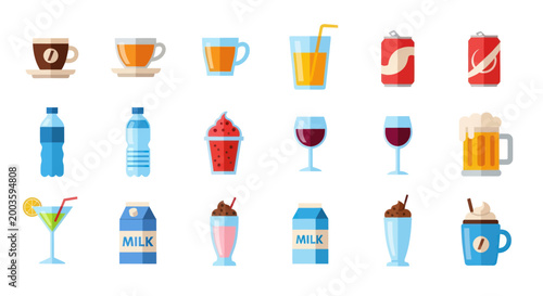 Assorted beverages and drinks collection