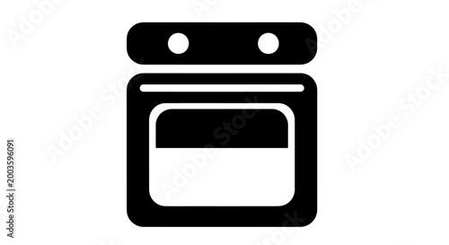 Simple black oven icon for kitchen and cooking concepts