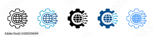Fotografi Digital Transformation icon multiple style and collection