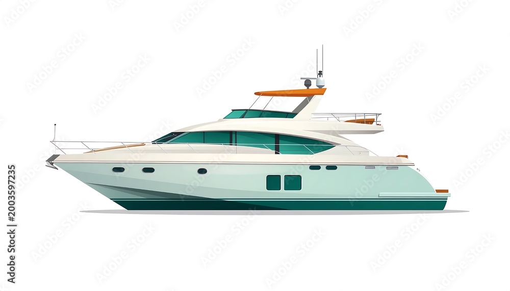 Naklejka premium Luxury yacht on calm waters sailing.