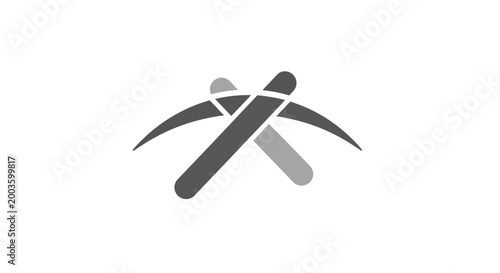 Abstract Crossed Pickaxes and Arc Symbol, Mining and Industry Icon
