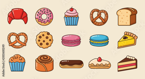 Bakery items illustration collection