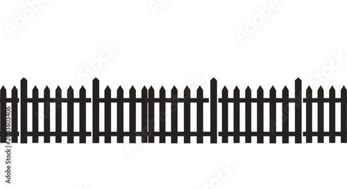 Tableau sur toile Black metal picket fence section detail.