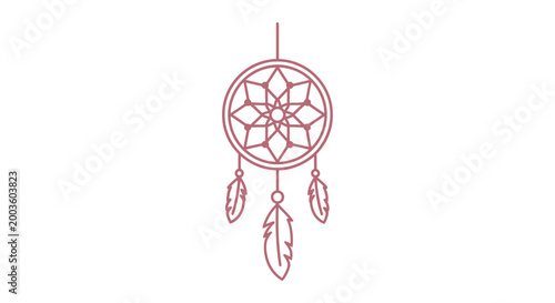 Dreamcatcher with feathers and web.