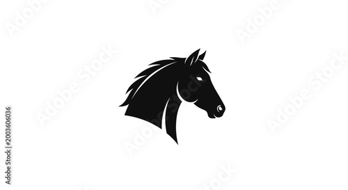 Black Horse Head Silhouette Profile 2.