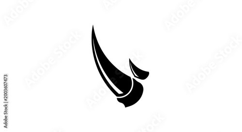 Black Rhino Horn Silhouette Graphic Design 1.