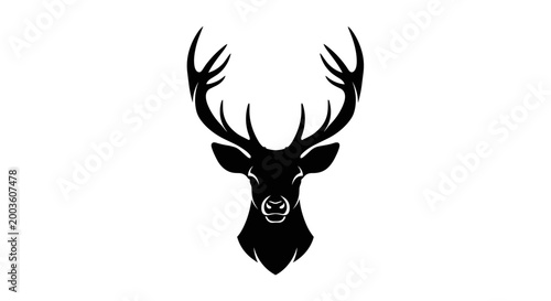 Black silhouette of a deer head 3.