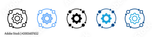 Adaptation web icon with multiple style collection