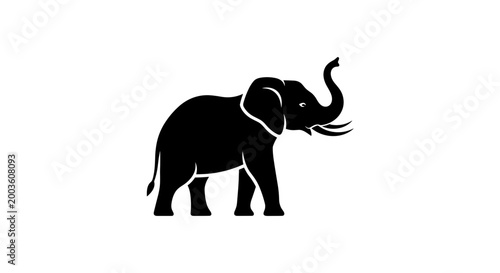 Black silhouette of an elephant 1.