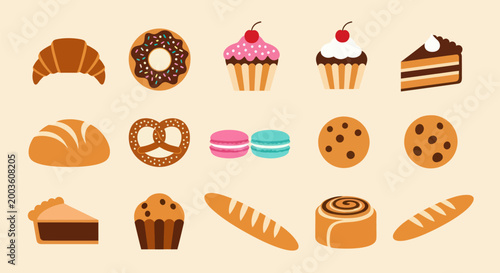 Tableau sur toile Bakery delights assortment of baked goods
