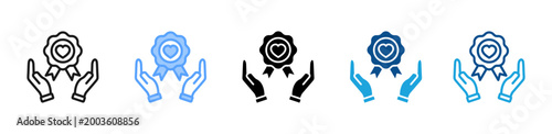 Fotografie Loyalty web icon with multiple style collection