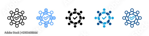 Foto Diversity web icon with multiple style collection