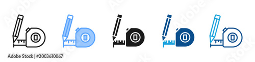 Fotografía Measure web icon with multiple style collection