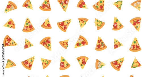 Delicious Pizza Slices Pattern - Italian Food Background