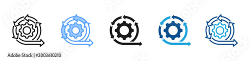 Konstfotografi Cycle web icon with multiple style collection