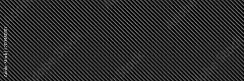 Tech carbon fiber pattern. Abstract black woven texture with grey thread lines for modern industrial design. Vector bg for lightweight car component, rubber surface and dark luxury material mockup.