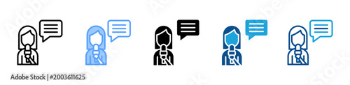 Foto Journalist web icon with multiple style collection