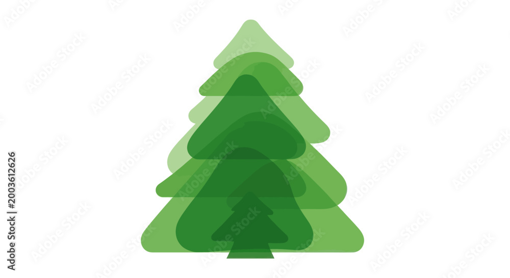 Obraz premium Abstract Green Christmas Tree Layers Overlay Effect