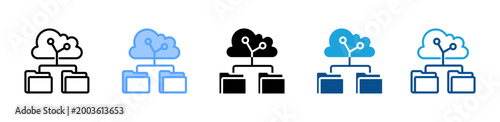 Foto Cloud Storage web icon with multiple style collection