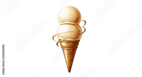 Delicious Ice Cream Cone Dessert Treat.