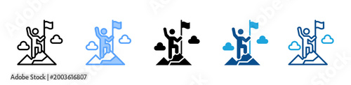 Fotografie Summit web icon with multiple style collection