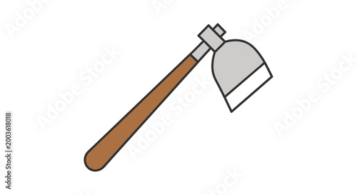 Hammer with wooden handle and head.