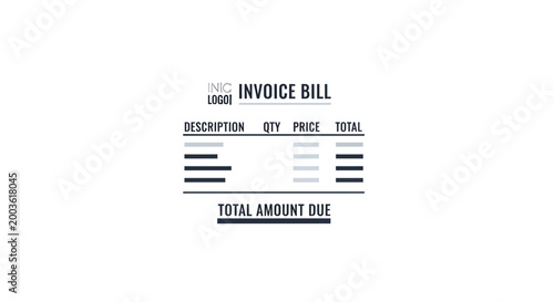 Invoice bill with total amount due.