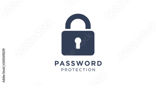 Padlock with password protection concept.