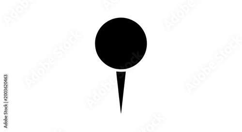 Vector illustration of push pin on a transparent background