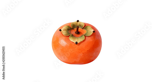 Billede på lærred persimmon, kaki, fruit, diospyros, tropical, orange, fresh, sweet, juicy, food,
