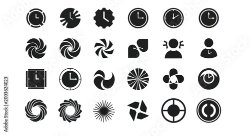 Abstract time icons set design