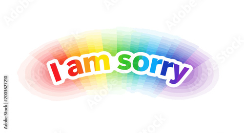 Quadro su tela I Am Sorry Rainbow Gradient Text