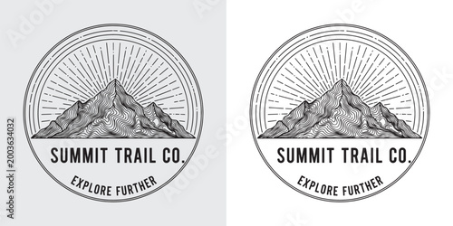 Summit Trail Co Explore Further Mountain Landscape Engraving