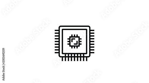Microchip icon depicts a central processing unit for computing hardware.