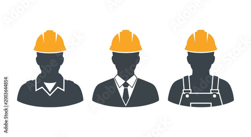 Tableau sur toile Conceptual illustration showcasing diverse construction and industrial workers,