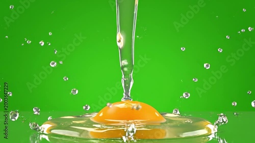 Cracked Egg Yolk Loop Animation for National Egg Day on Green Screen